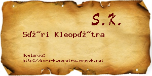 Sári Kleopátra névjegykártya